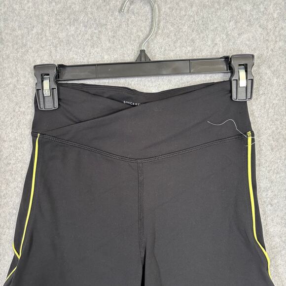 Sincerely Jules Set Outfit Small Black Bra Bike Shorts Active Yoga Running Neon - Picture 8 of 11